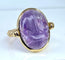 Bague en or jaune 18 carats, scarabée en améthyste mobile
