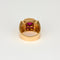 Bague 57 Bague tank or rose et rubis de syhtèse 58 Facettes ANG0481