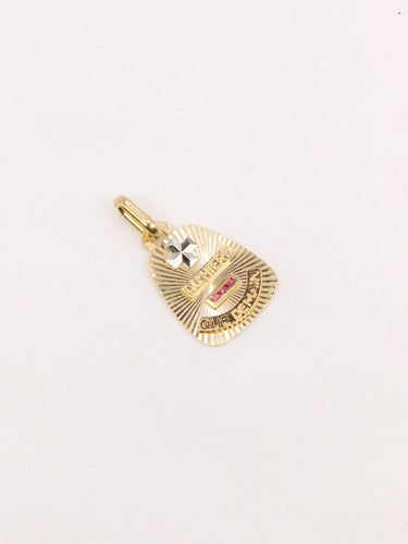 Pendentif AUGIS - Médaille amour trapèze or jaune rubis 58 Facettes J502