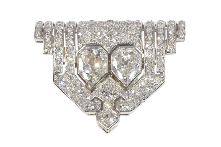 Broche clip Art Déco en platine et diamant 58 Facettes 24170-0331