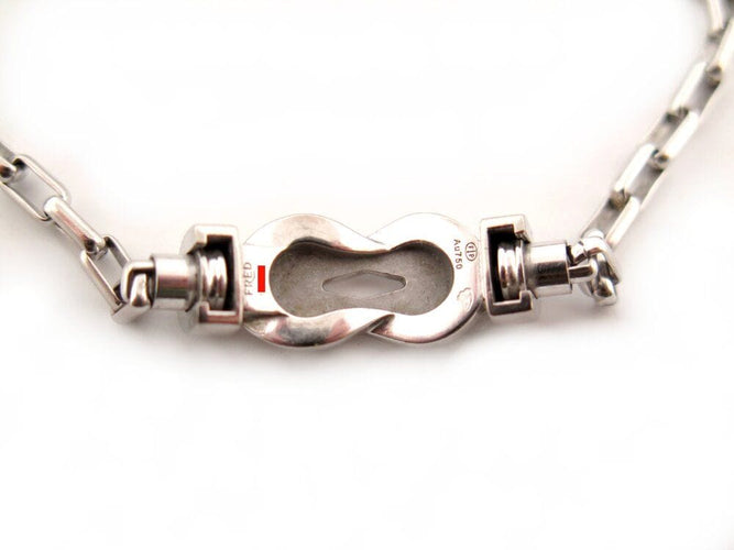 Bracelet bracelet FRED chance infinie mm diamants & chaine or blanc +cable vert 58 Facettes 263860