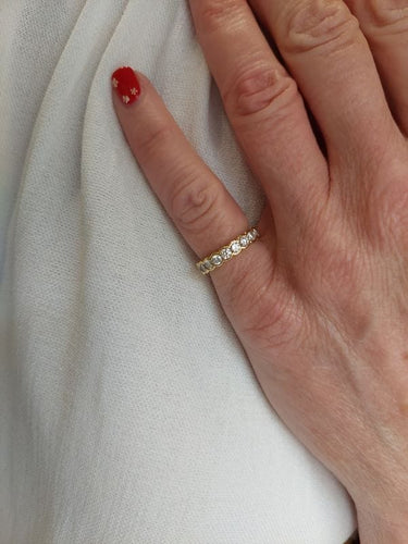 Bague 49 DEMI-ALLIANCE  9 DIAMANTS 58 Facettes 088021