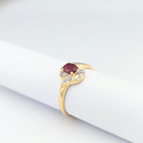 Bague 57.5 Bague tourbillon en or jaune diamants et rubis 58 Facettes 31140