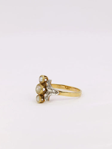 Bague Bague Art Nouveau perles diamants 58 Facettes J354
