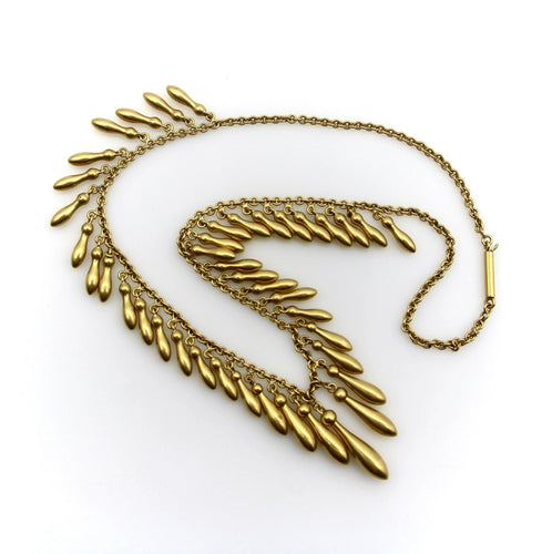 Collier Collier à franges graduées en or 14 carats de style victorien 58 Facettes
