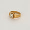 Bague 49 Chevalière or jaune et gris centré d'un diamant 58 Facettes CAN1105