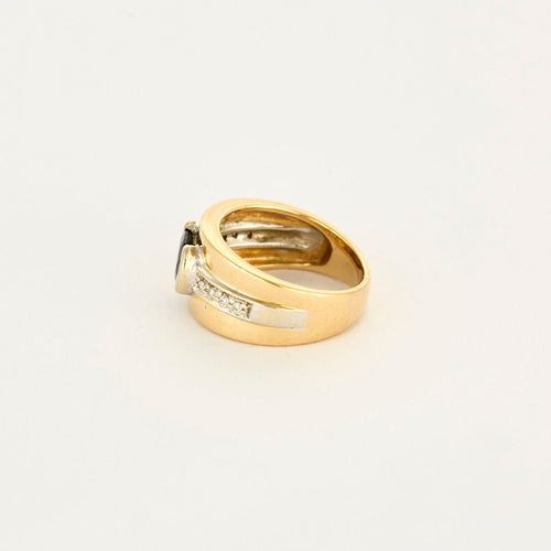 Bague 49 Bague jonc or jaune, saphir et diamants 58 Facettes RAM2604