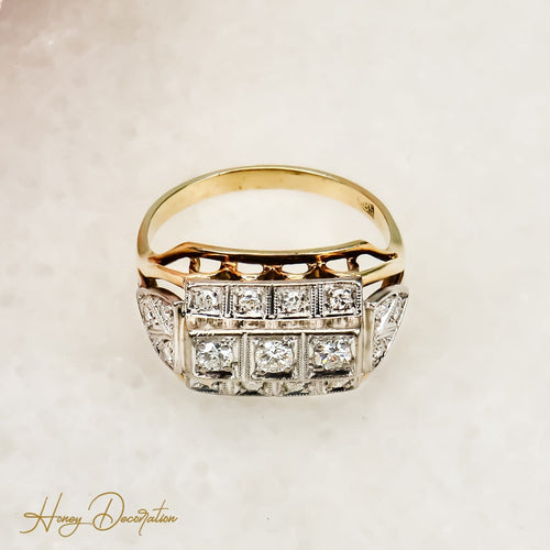 Bague 55.5 Bague Art Déco en or fantastique – style vintage 58 Facettes 2800