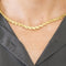 Collier Collier or jaune à motif de feuilles 58 Facettes ENG10550