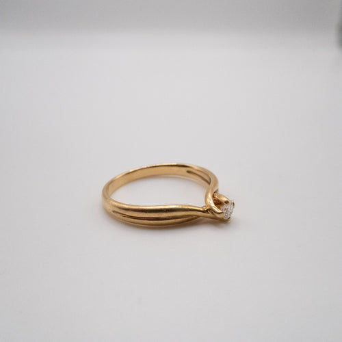 Bague 53 Solitaire Croisée Or Jaune & Diamants 58 Facettes 8-GSJE501-01