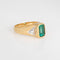 Bague Bague vintage en or jaune 18 carats avec émeraude de 1,50 ct, taille 7,25, pierre précieuse, bijouterie fine 58 Facettes G14114