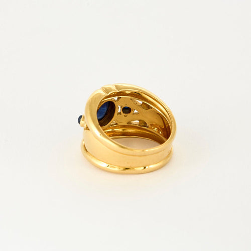 Bague 56 Bague jonc or jaune et saphir 58 Facettes SAI0527