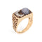 Bague 59 Bague vintage en or jaune 14 carats avec diamants, croissant de lune, étoile et saphir 58 Facettes G13899
