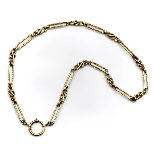 Collier Chaîne à maillons fantaisie en or 14 carats d'inspiration victorienne 58 Facettes