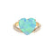 Bague 53.5 Bague en or jaune avec opale et diamant en forme de cœur 58 Facettes G14030