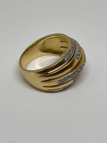 Bague Bague or jaune et diamants 58 Facettes