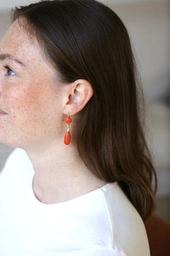 Boucles d'oreilles Boucles d'oreille anciennes or jaune, corail 58 Facettes