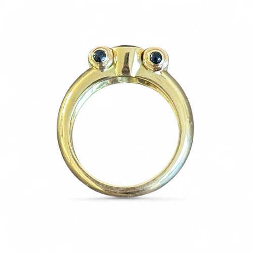 Bague 56 Bague rouleau saphirs et diamants en or jaune 58 Facettes 342