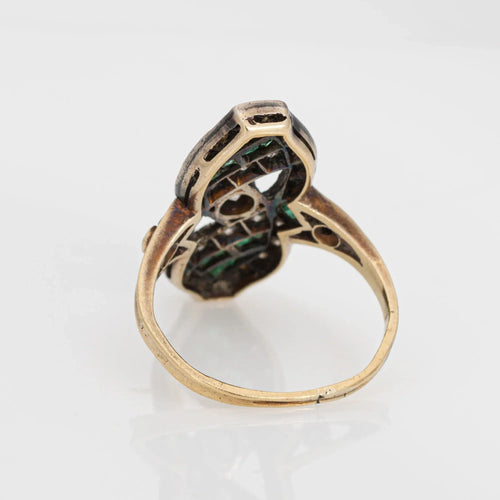 Bague Bague vintage diamants émeraudes 58 Facettes G13196