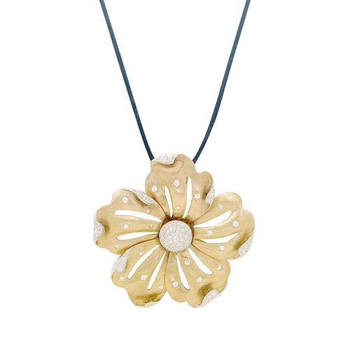 Pendentif Pendentif "Fleur" or, diamants. 58 Facettes 33786