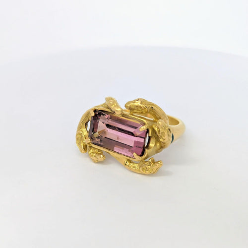 Bague 48 Bague motif Animalier or jaune et tourmaline 58 Facettes 27300