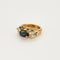 Bague 51 Bague or rose et gris, saphir et diamants 58 Facettes EL002