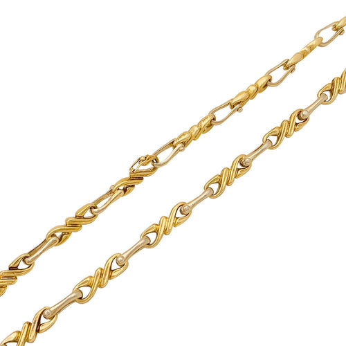 Collier Sautoir et bracelet Hermès, deux ors. 58 Facettes 33857/58