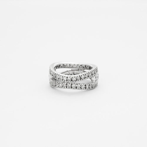 Bague 53 Anneau en or gris avec diamants 58 Facettes 23/499