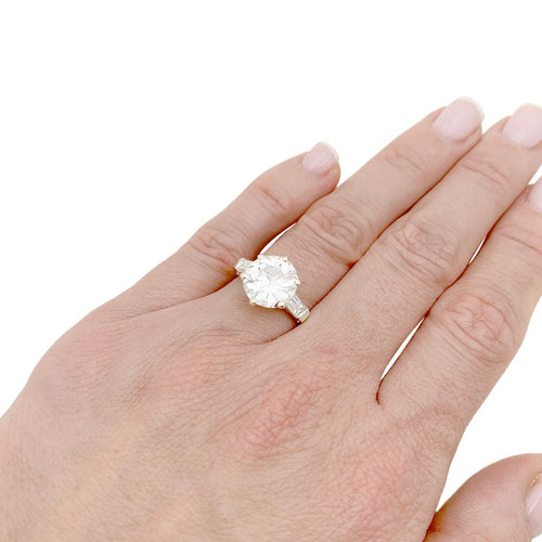 Bague 53 Bague solitaire or jaune, diamant 3,35 carats. 58 Facettes 34009