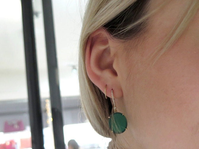 Boucles d'oreilles boucles d'oreilles ETERNAME carmin agate 26 diamants or jaune 58 Facettes 259059