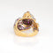 Bague Bague léopard vintage en or jaune 18 carats, taille 7, sertie de diamants, rubis et émeraudes aux yeux d'animaux. 58 Facettes G14000