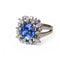 Bague Bague en or blanc, saphir naturel et diamants. 58 Facettes