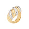 Bague 47 Bague Dôme Cannelé Vintage Platine Et Or Jaune Cocktail Bicolore 58 Facettes G4292