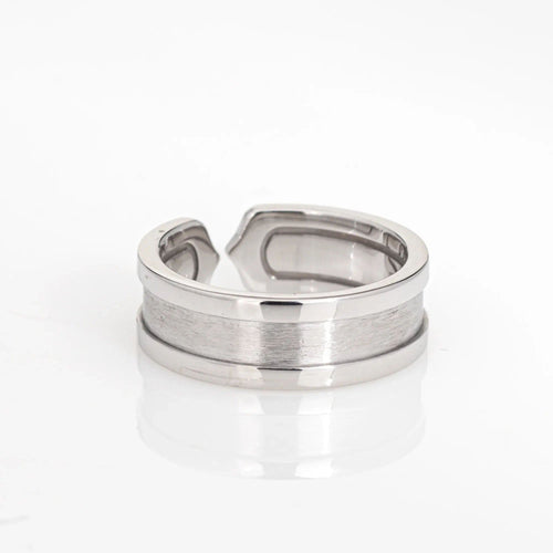 Bague Double C avec logo Cartier, vers 2000, en or blanc 18 carats, taille 6, signée, vintage