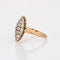 Bague diamant victorienne antique en or jaune 18 carats, petite navette, taille 4, bijoux raffinés
