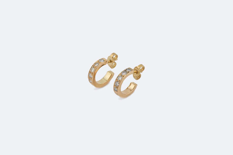 Boucles d'oreilles Oro Giallo Boucles d'oreilles en or jaune et diamants 58 Facettes ORC185
