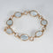 Bracelet Bracelet Art déco vintage en pierre de lune, or jaune 14 carats, 18 cm, bijoux fins Estate 58 Facettes G13726