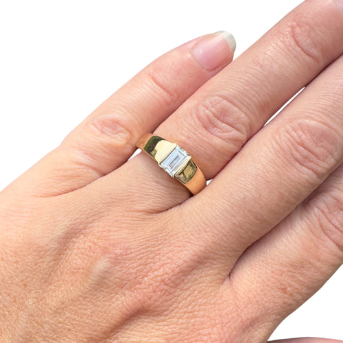 Bague 56 Bague Solitaire or diamant rectangle 58 Facettes 373