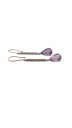 Boucles d'oreilles Boucles d’oreilles pendantes or blanc et pierres naturelles 58 Facettes