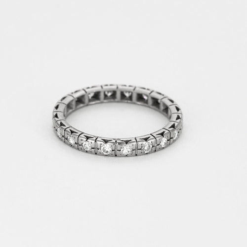 Bague 53 Alliance or gris et diamants 58 Facettes RAM2654