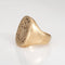 Bague Chevalière Art déco vintage avec blason familial, or jaune 14 carats, taille 7,5 58 Facettes G14015