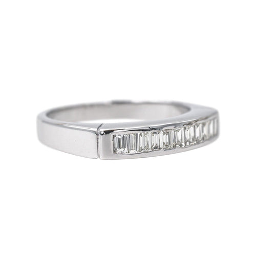 Bague 53 Bague Demi alliance Or blanc Diamant 58 Facettes 4274093RV