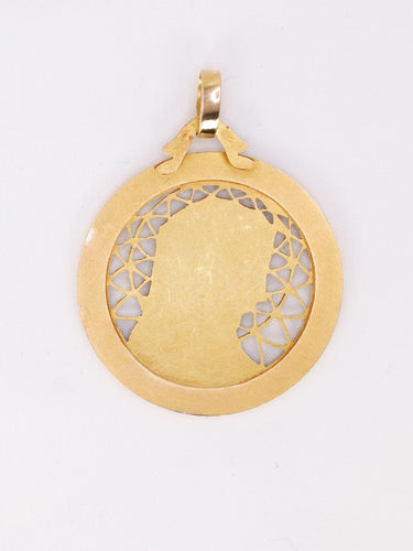 Pendentif DROPSY Médaille vintage Vierge de profil or jaune 58 Facettes 1102.4