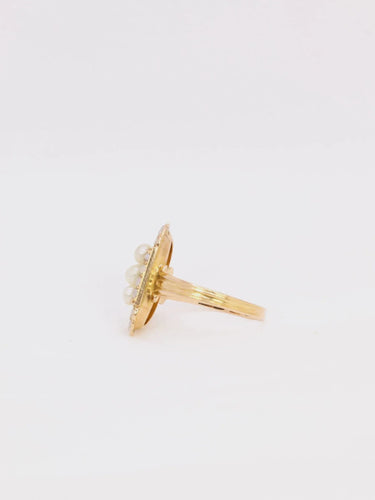 Bague 54 Bague ancienne en or et perles fines 58 Facettes J308