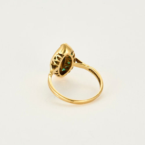 Bague 57 Bague or jaune, émeraude et diamants 58 Facettes THI02131