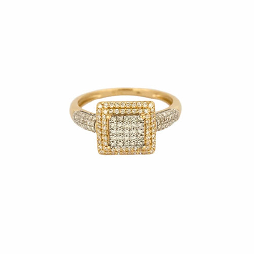 Bague 52 Bague moderniste or jaune et gris et diamants 58 Facettes LAV1685