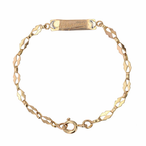 Bracelet Gourmette ancienne or jaune Maryvonne 58 Facettes CVBR71