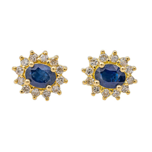 Boucles d'oreilles Boucles d'oreilles Or jaune Saphir, Diamant 58 Facettes 3754269CN