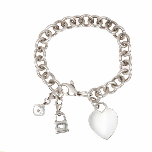 Bracelet Tiffany & Co. - Bracelet Gourmette Cœur Argent 925 Millièmes 58 Facettes
