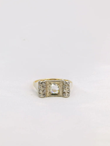 Bague 55 Bague Art Deco or diamants taille rose 58 Facettes J193